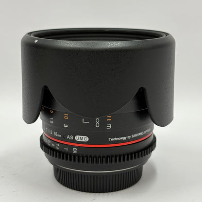 Rokinon Full Frame Cine DS 50mm T1.5 AS UMC For Canon EF Mount Manual Lens