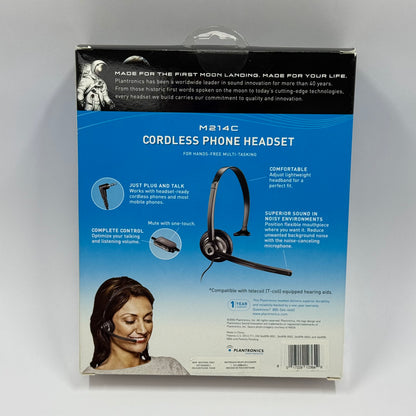 New Plantronics M214C Cordless Phone Headset Black