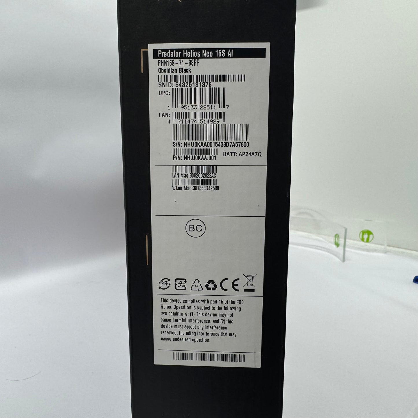 Acer Predator Helios Neo 16S AI Ultra 9 275HX 32GB 1TB RTX 5070 Ti OLED 240Hz