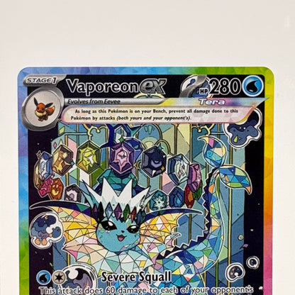 Pokémon TCG Prismatic Evolution Vaporeon EX 165/85 English