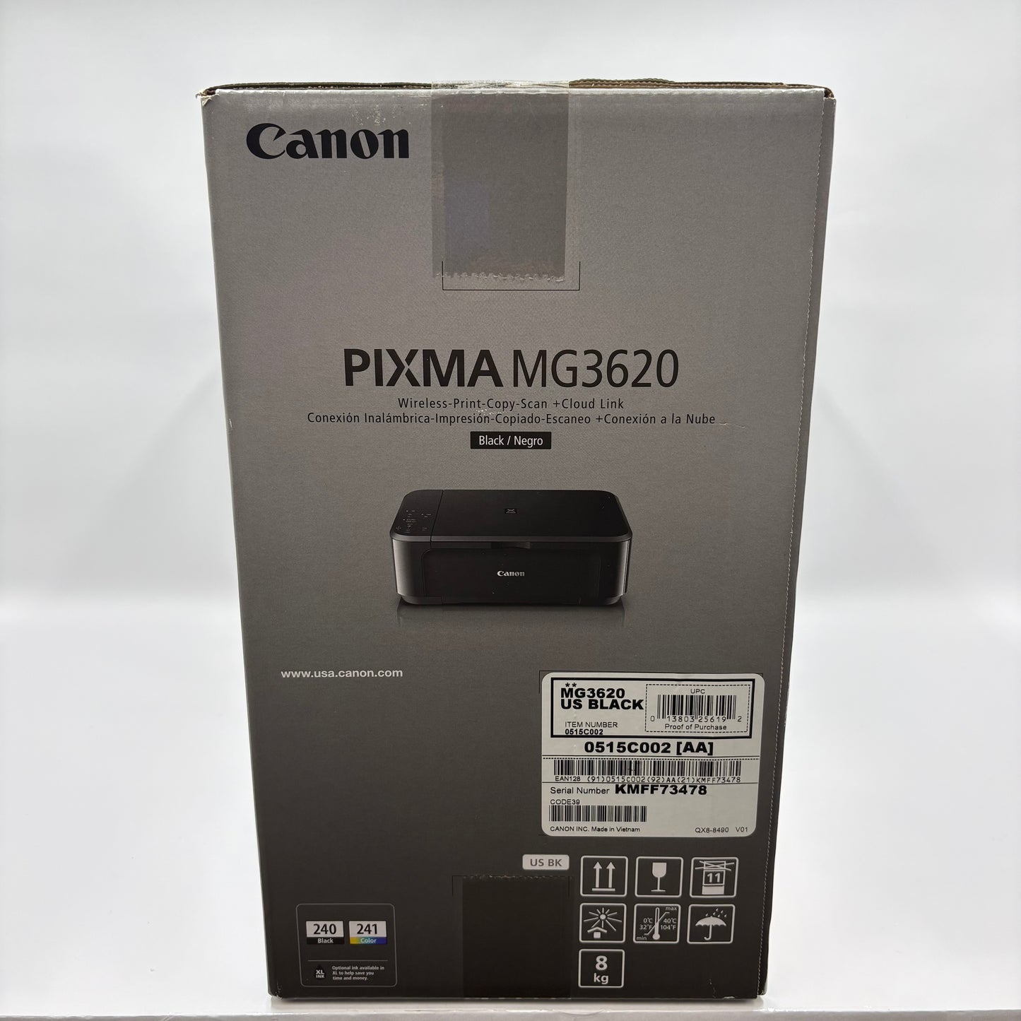 New Canon PIXMA Wireless All-in-One Color Inkjet Printer MG3620