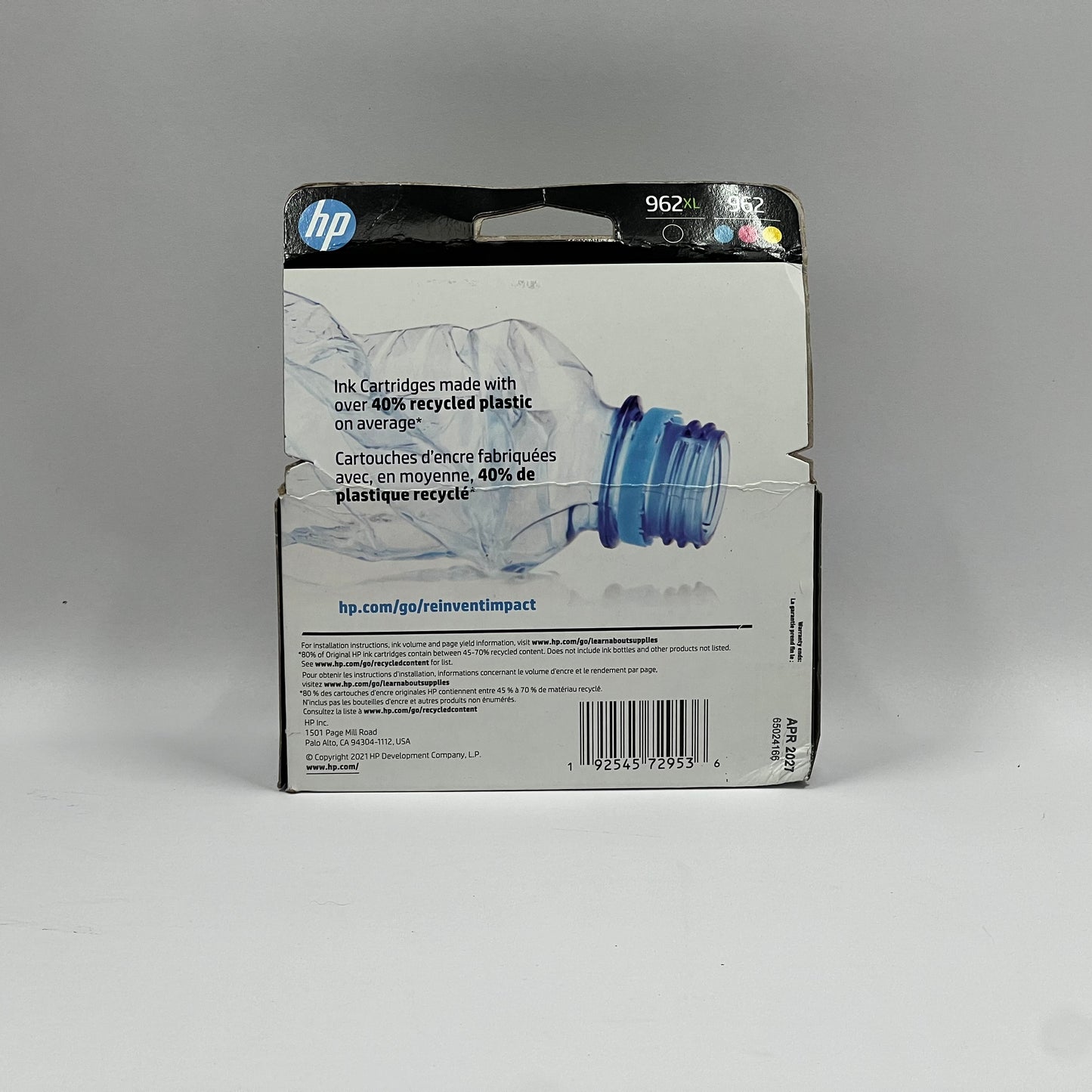 New HP 962 XL Ink Cartridge C/M/Y/K 3JB34AN