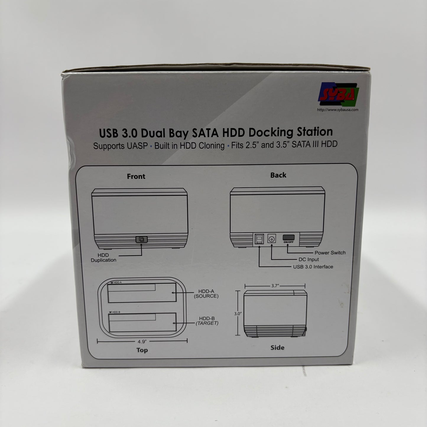 New Syba USB 3.0 Dual Bay SATA HDD Hard Drive Docking Station SY-ENC50091