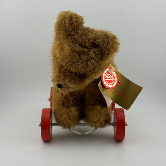 Hermann Teddy Original Vintage Teddy Bear On Wheels with Tags