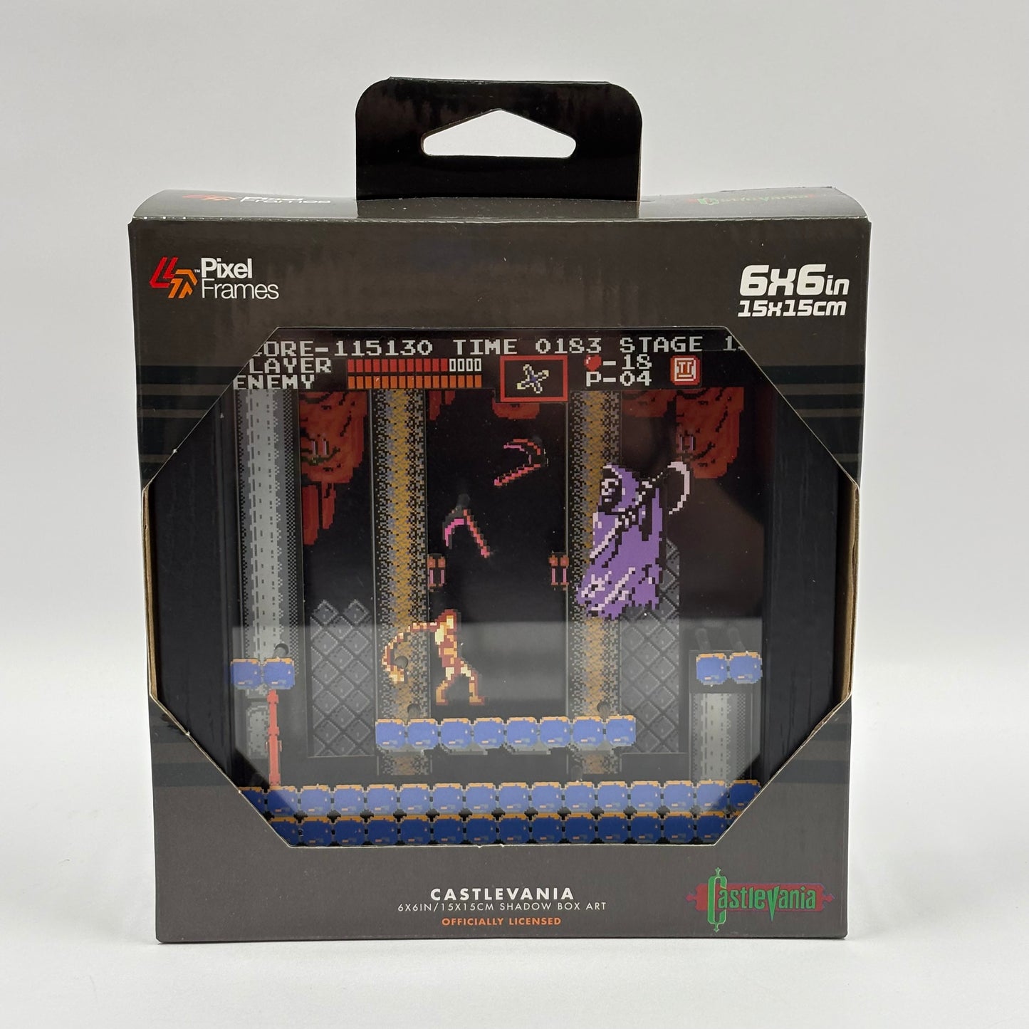 New Pixel Frames Castlevania Grim Reaper NES Classic 6x6 inches Shadow Box Art