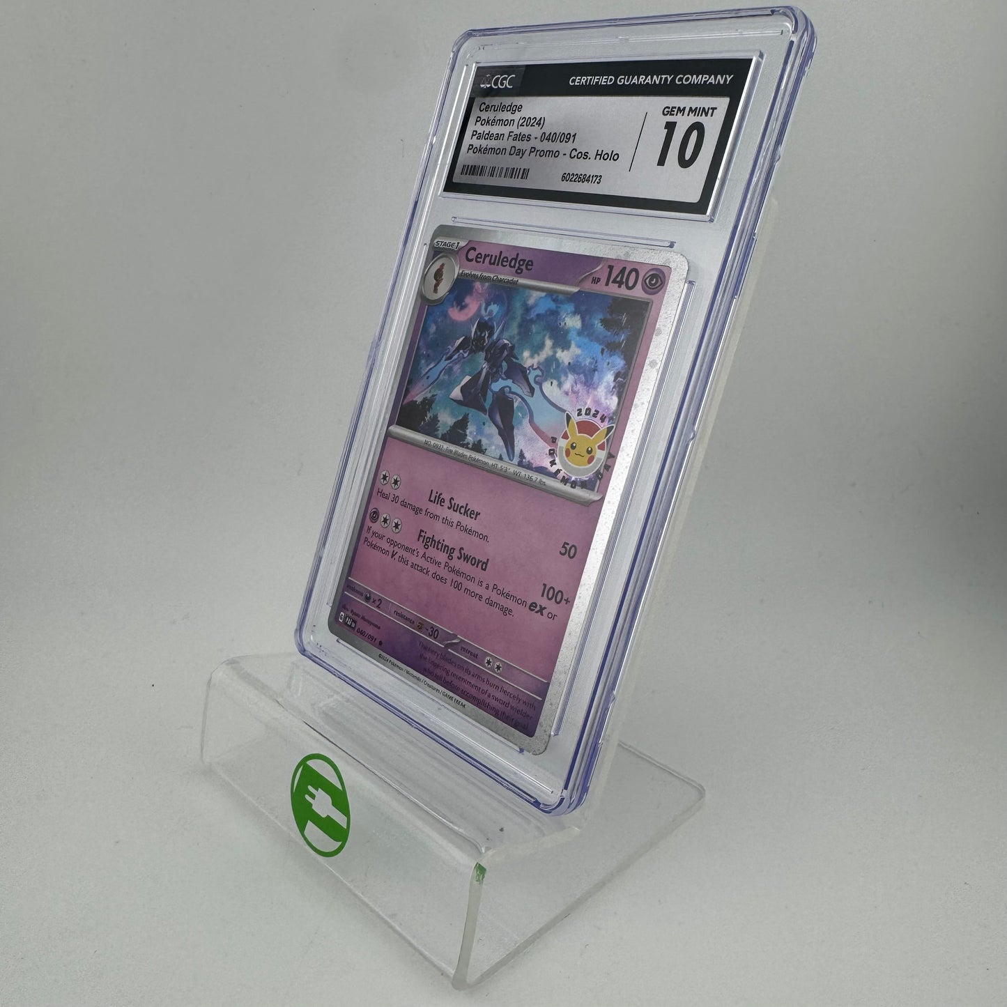Pokémon TCG Paldean Fates Ceruledge [Pokemon Day] #40 Holo English CGC 10 GEM