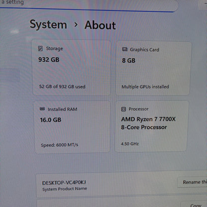 CyberPower C-Series Ryzen 7 7700X 4.50GHz 16GB RAM 1TB SSD GeForce RTX 4060 Ti