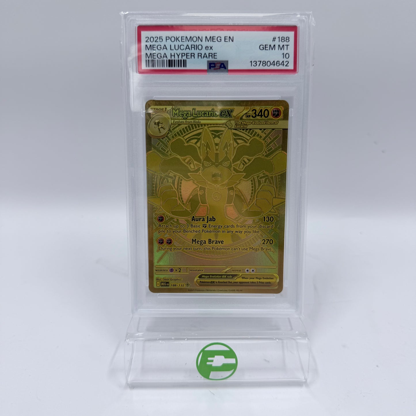 Pokémon TCG Mega Evolution Mega Lucario EX 188/132 English PSA 10 GEM MT