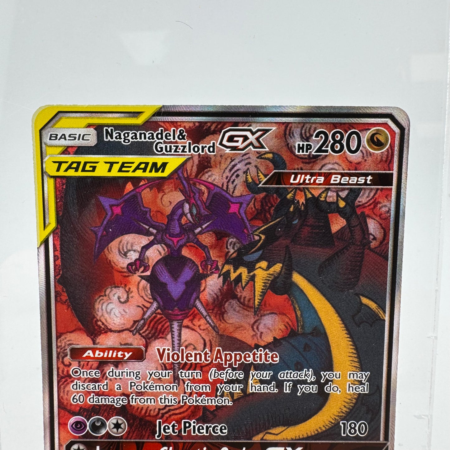 Pokémon TCG Cosmic Eclipse Naganadel & Guzzlord GX #224 Holo English NM