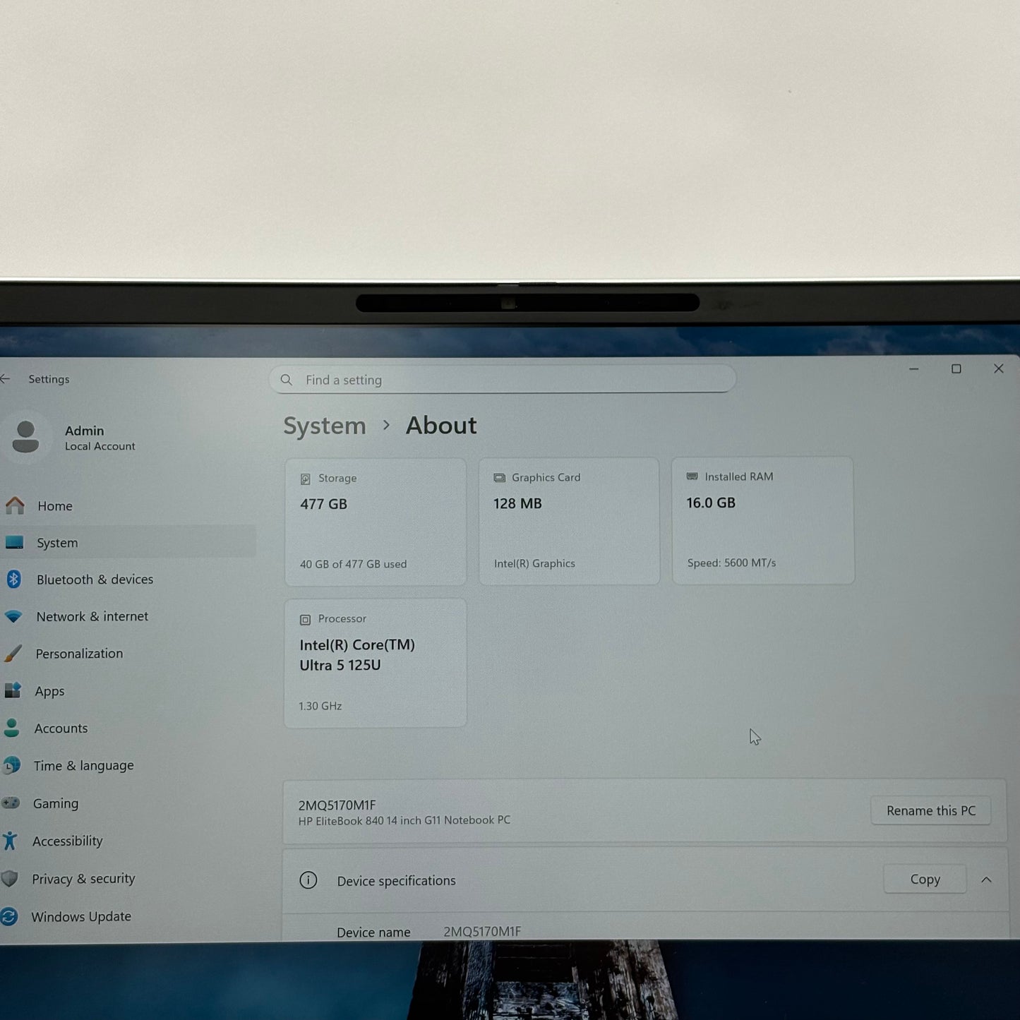 HP EliteBook 840 A6SY7UT 14" Core Ultra 125U 1.3GHz 16GB RAM 512GB SSD