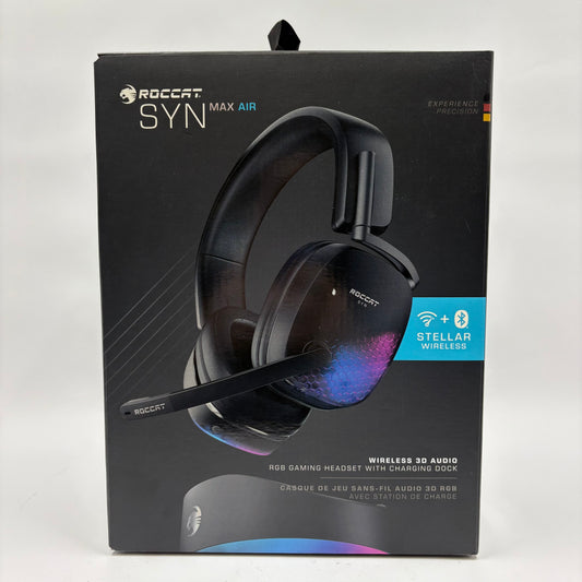 New Roccat SYN Max Air Black Wireless Gaming Headset Multi-Platform with Dock