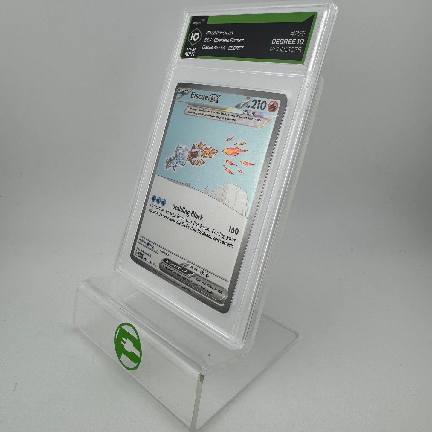 Pokémon TCG Obsidian Flames Eiscue Ex #222 Holo English Degree 10 GEM MINT