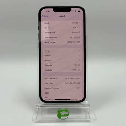 Factory Unlocked Apple iPhone 13 128GB Midnight MLM3LL/A
