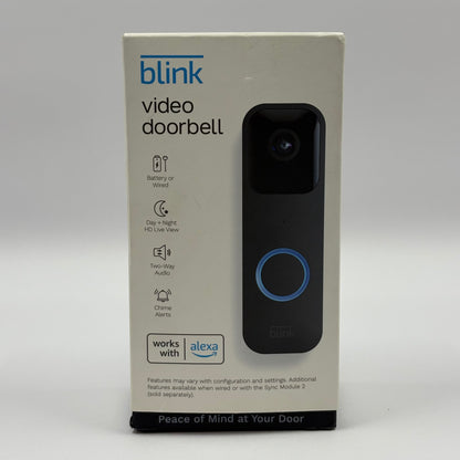 New Blink Smart WiFi Video Doorbell Black B08SG2MS3V