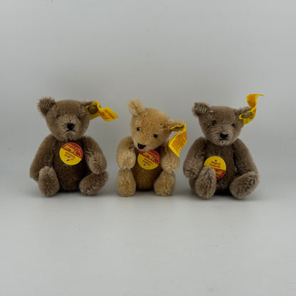 Sheiff  Original Teddy 4" Vintage Jointed Mohair Teddy Bear 0202/10 Lot of 3
