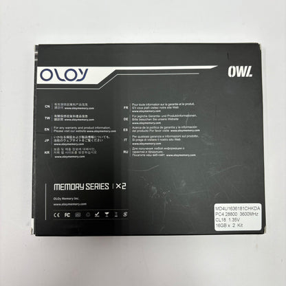 OLOy Owl 32GB (2x16GB) RAM DDR4 3600MHz MD4U1636181CHKDA