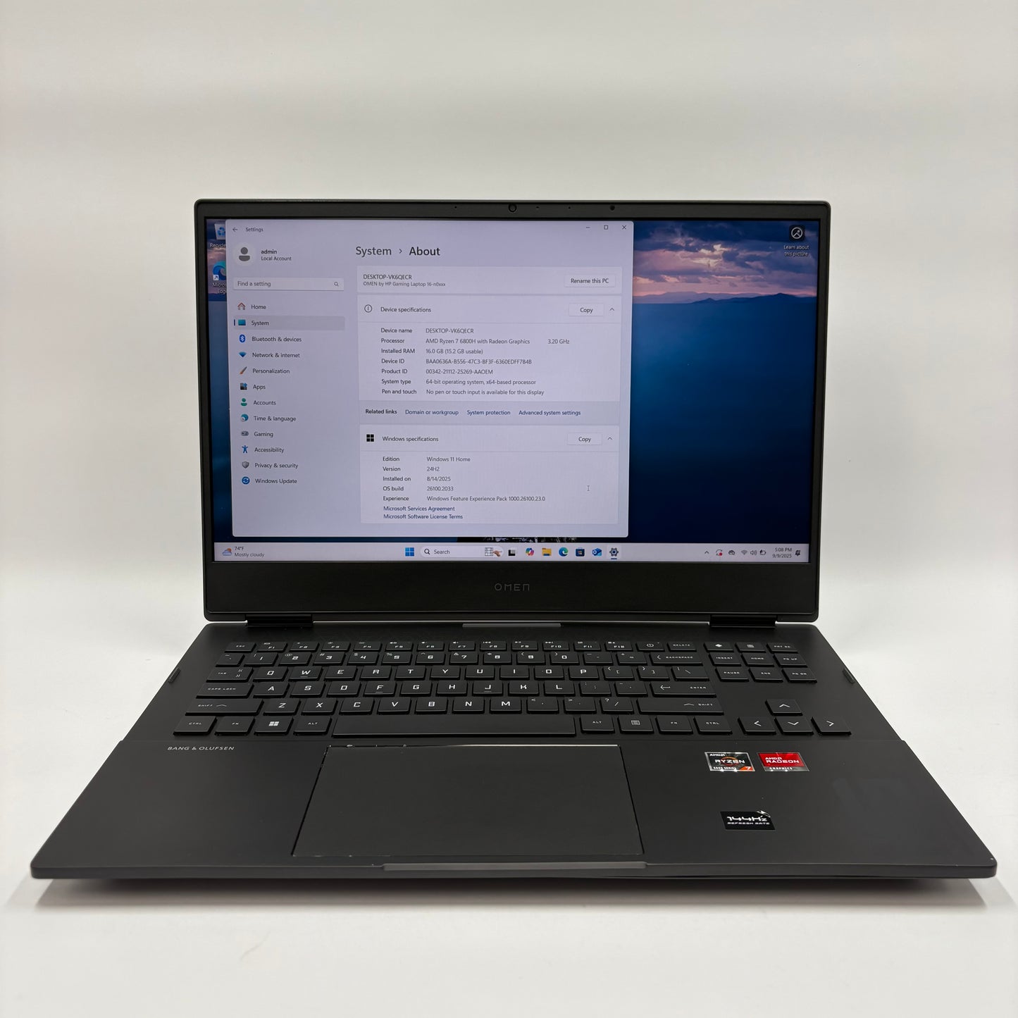 HP OMEN 16-N0027NR 16" Ryzen 7 6800H 3.2GHz 16GB RAM 1TB SSD Radeon RX 6650M