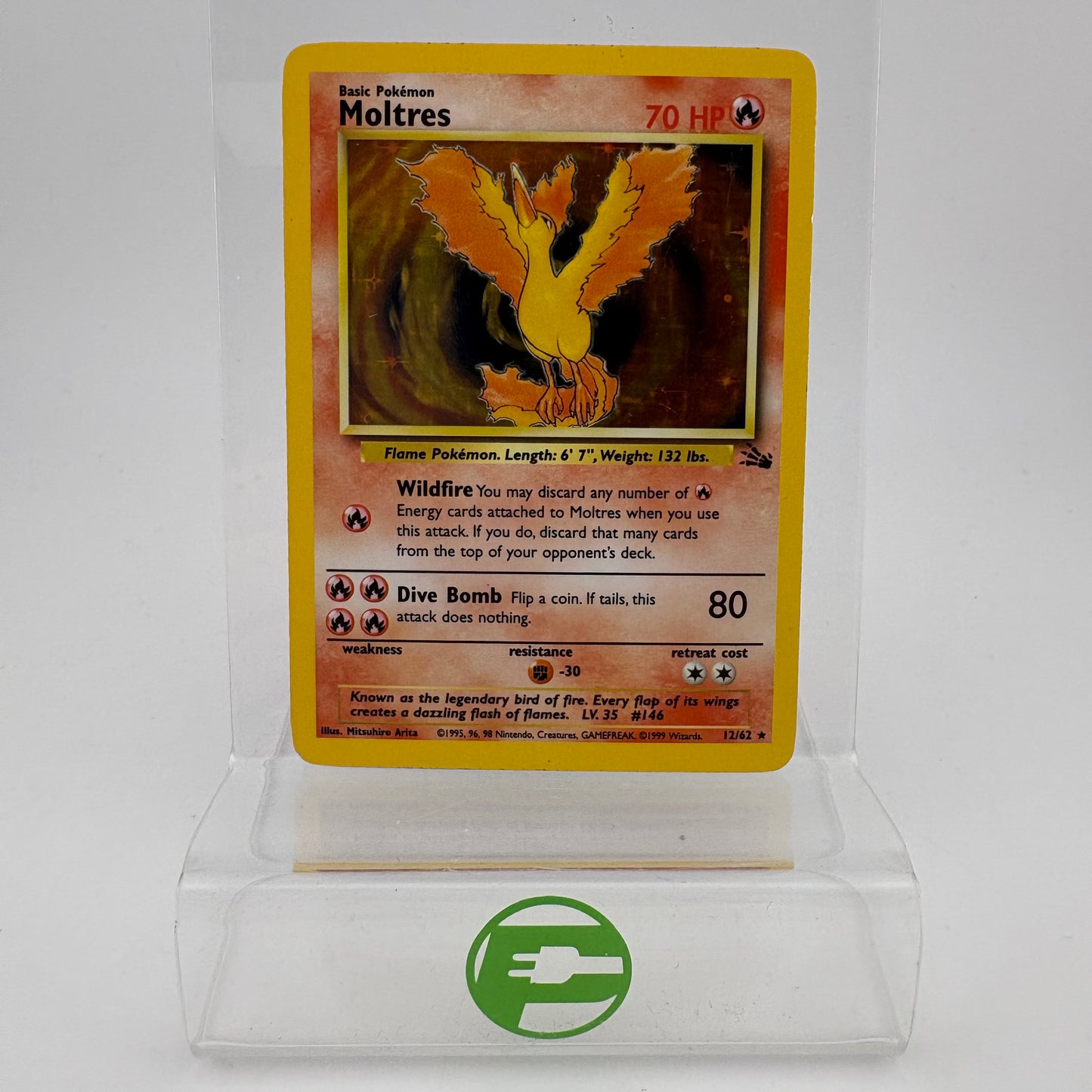 Pokémon TCG Fossil Moltres #12 Holo English LP