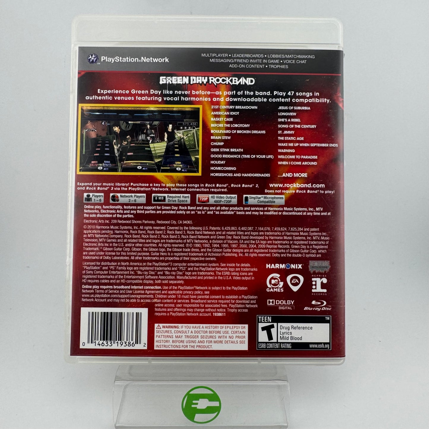 Green Day: Rock Band (Sony PlayStation 3 PS3, 2010)