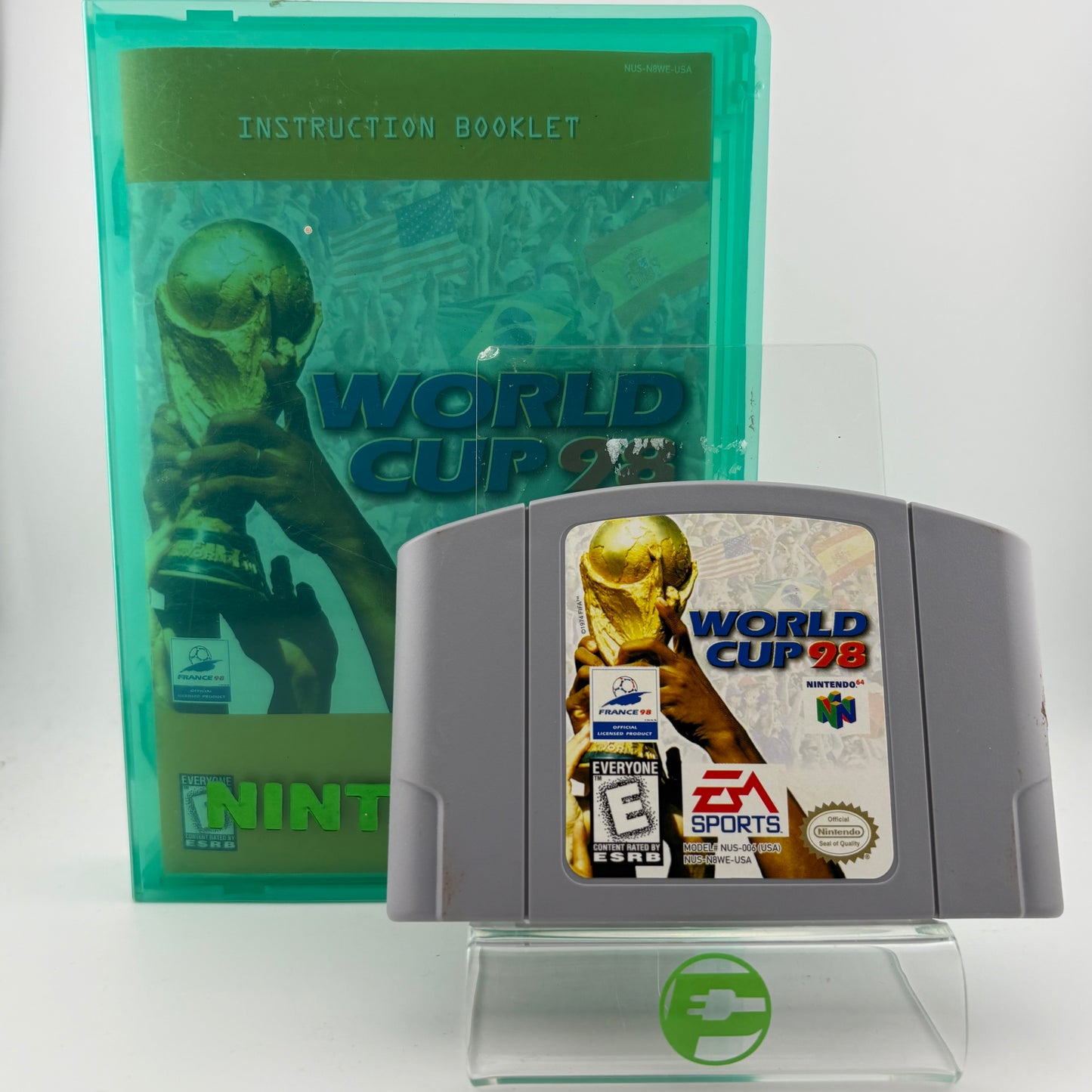 World Cup 98 (Nintendo 64 N64, 1998) Cartridge and Manual
