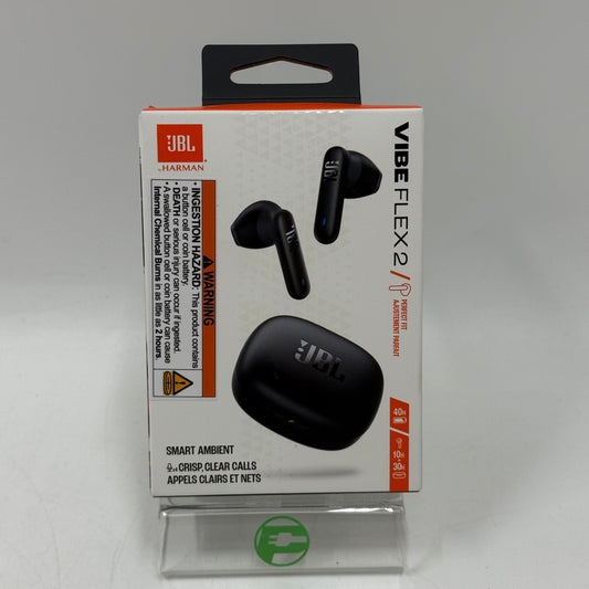 New JBL Vibe Flex 2 Wireless Bluetooth Earbuds Black JBLVFLEX2BLKAM
