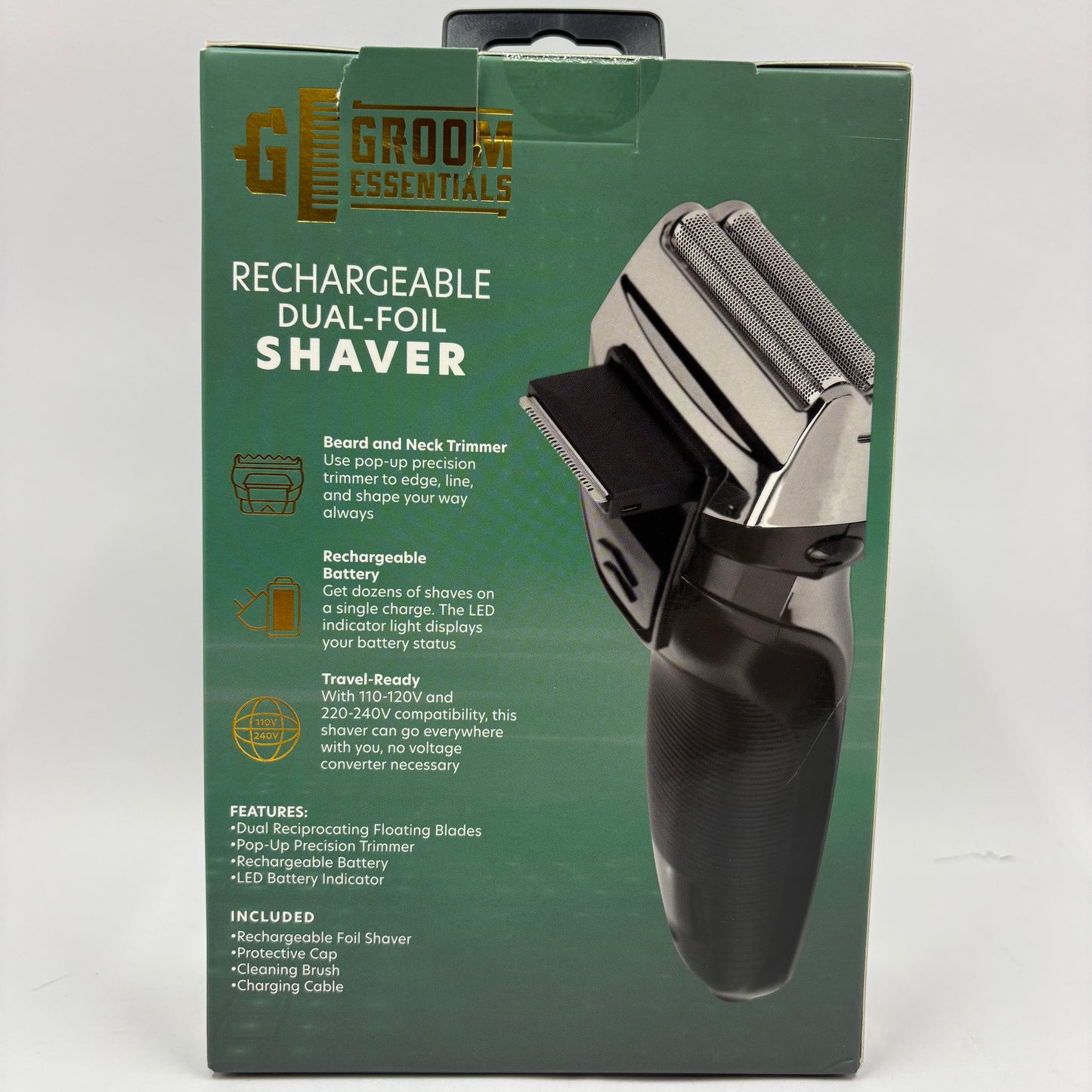 New Groom Essentials dual foil shaver Rechargeable Electric Shaver GEMS100