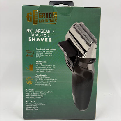 New Groom Essentials dual foil shaver Rechargeable Electric Shaver GEMS100