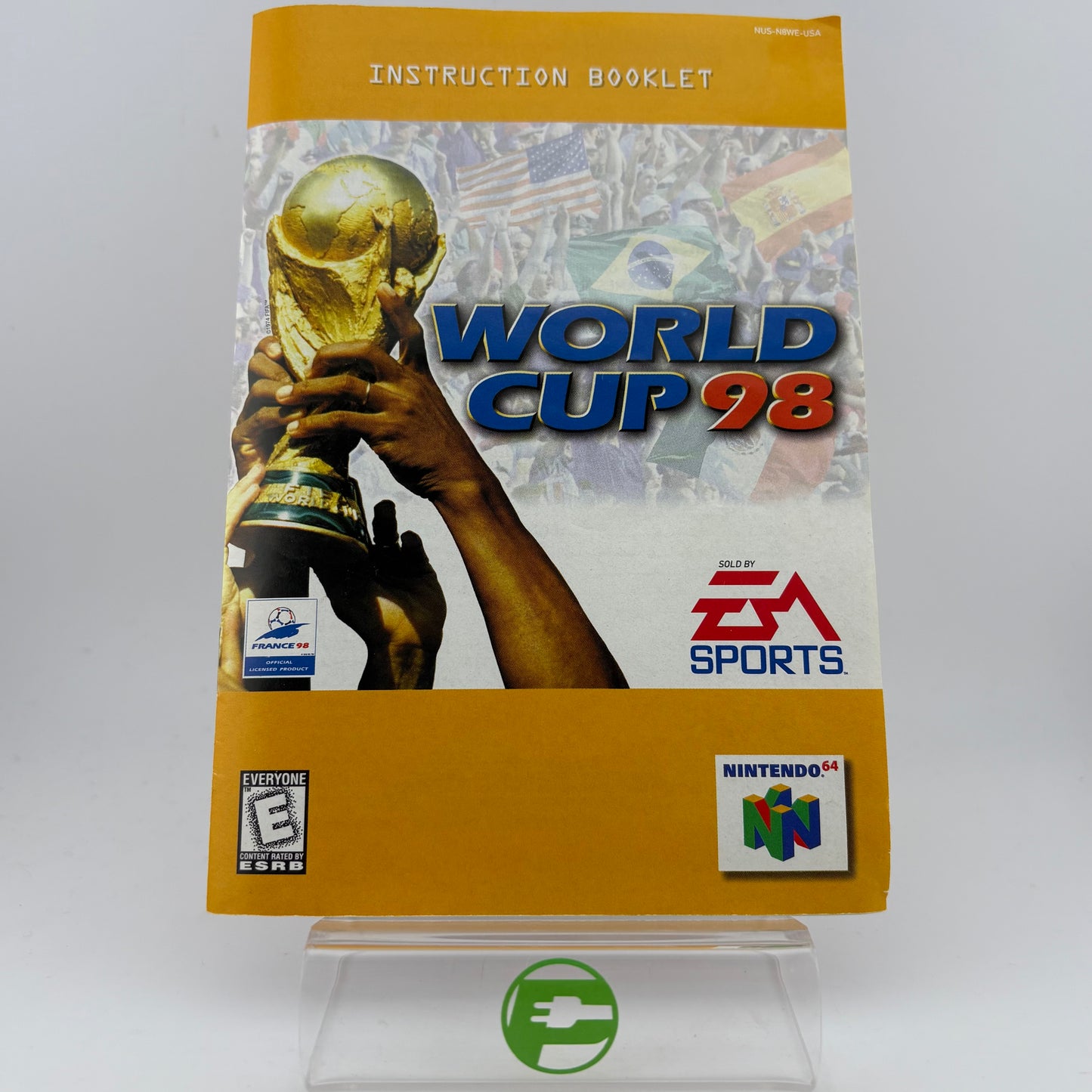 World Cup 98 (Nintendo 64 N64, 1998) Cartridge and Manual