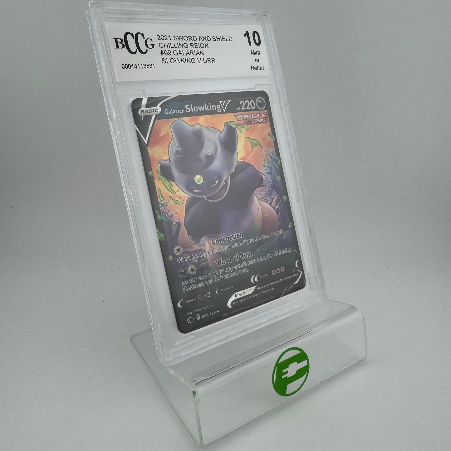 Pokémon TCG Chilling Reign Galarian Slowking V #99 Holo English BCCG 10 MINT