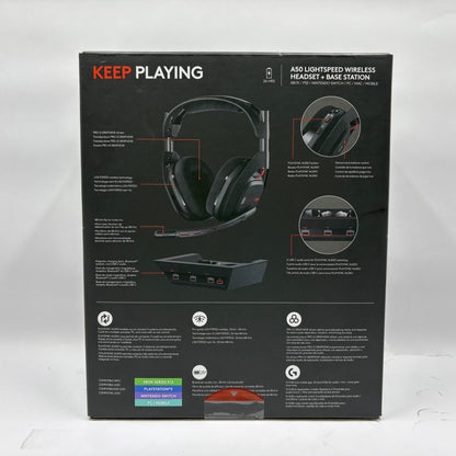 New Logitech Astro A50 Black Wireless Gaming Headset with Base Station