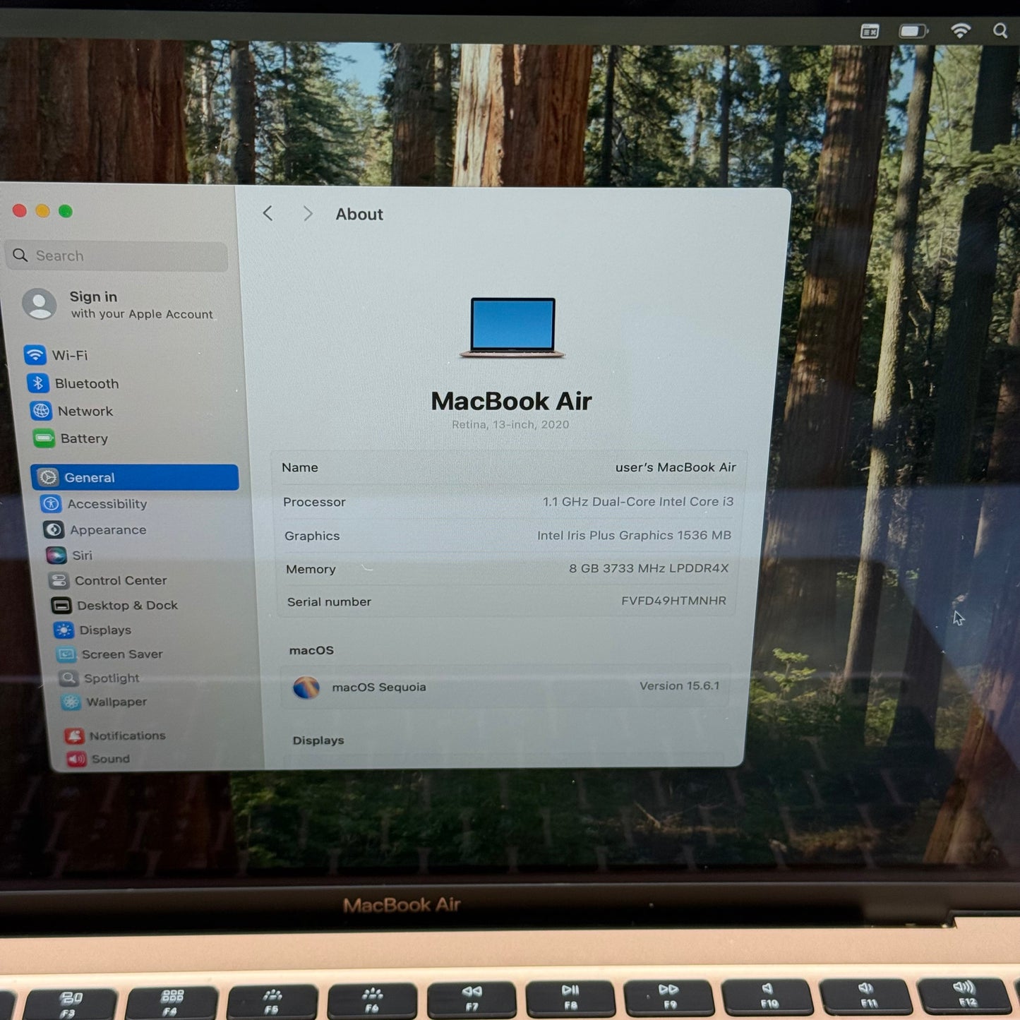 2020 Apple MacBook Air 13.3" i3 1.1GHz 8GB RAM 256GB SSD Rose Gold A2179