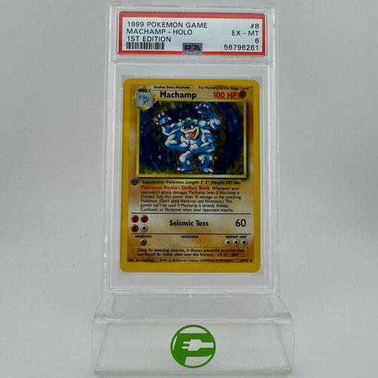 Pokémon TCG Base Set Machamp #8 Holo English PSA 6 EX MT