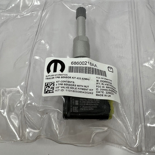 New Trailer TPM Sensor Kit 433.92MHz 68600218AA
