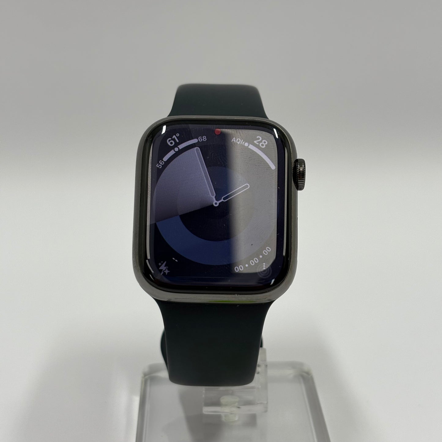 Unlocked Apple Watch Series 7 45MM Midnight Aluminum Black Sport Band MNAV3LL/A