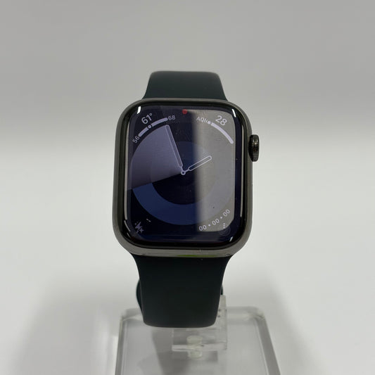 Unlocked Apple Watch Series 7 45MM Midnight Aluminum Black Sport Band MNAV3LL/A