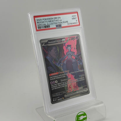 Pokémon TCG Destined Rivals Team Rocket's Mewtwo ex 231/182 English PSA 9 MINT