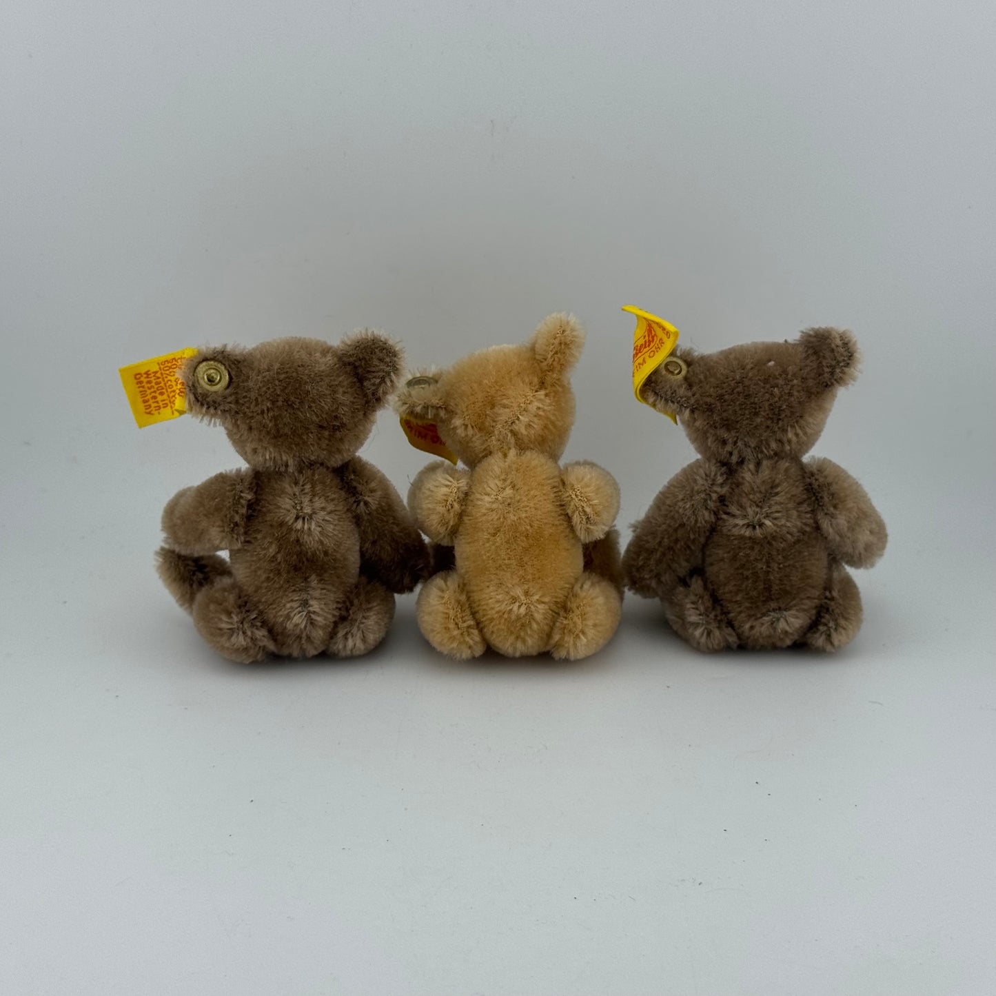 Sheiff  Original Teddy 4" Vintage Jointed Mohair Teddy Bear 0202/10 Lot of 3