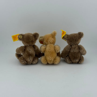 Sheiff  Original Teddy 4" Vintage Jointed Mohair Teddy Bear 0202/10 Lot of 3