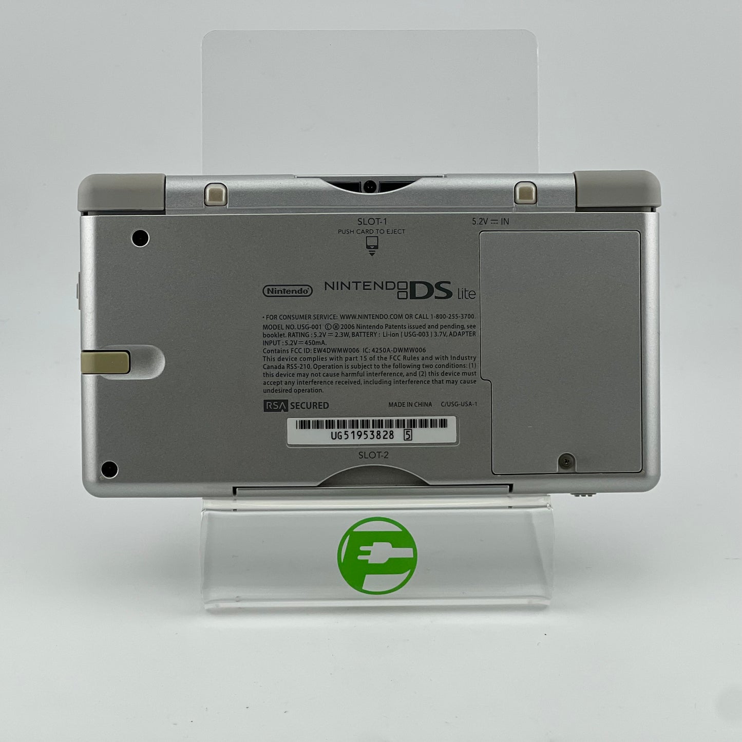 Nintendo DS Lite Handheld Game Console USG-001 Metallic Silver