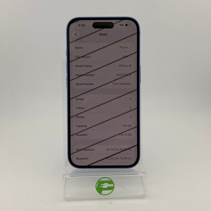 Factory Unlocked Apple iPhone 16 128GB Blue MYAT3LL/A