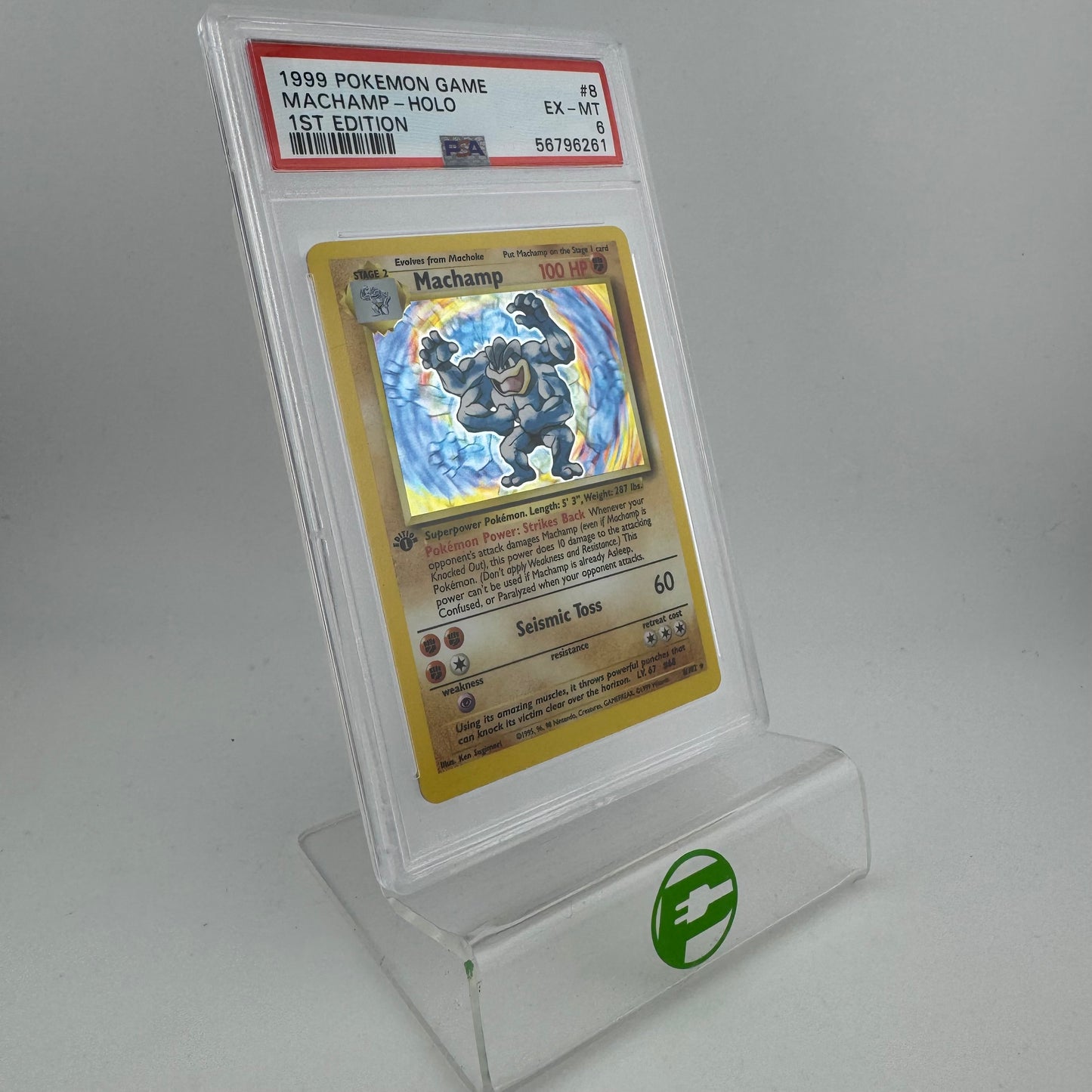 Pokémon TCG Base Set Machamp #8 Holo English PSA 6 EX MT