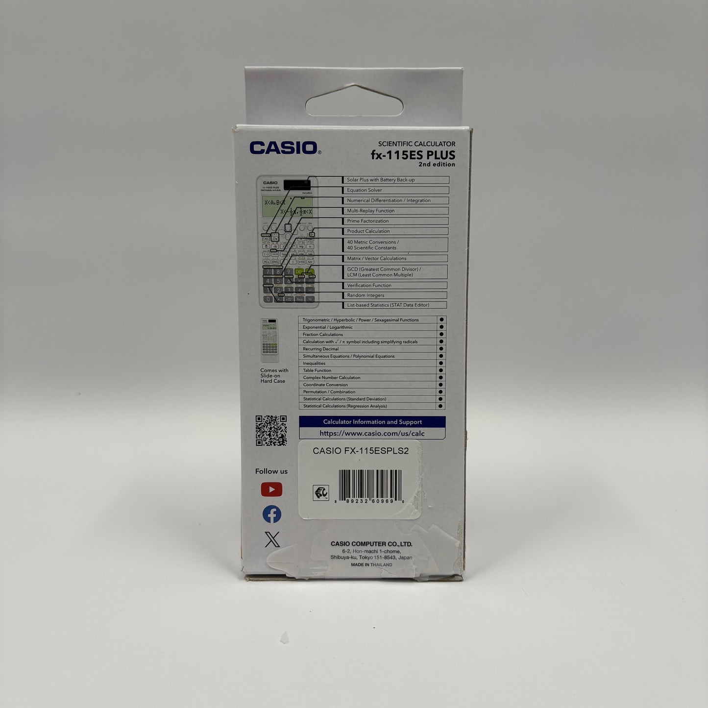 New Casio Fx-115ES Plus Second Edition Graphing Calculator