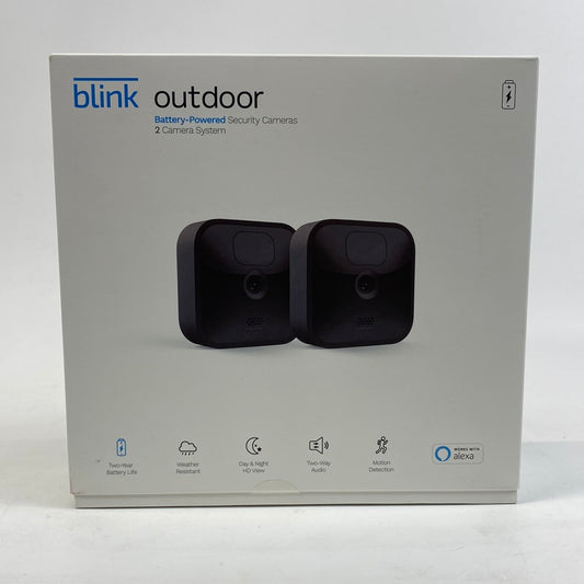 New Blink Outdoor Security Camera System 3rd Generation Battery Powered 2 Cameras Kit