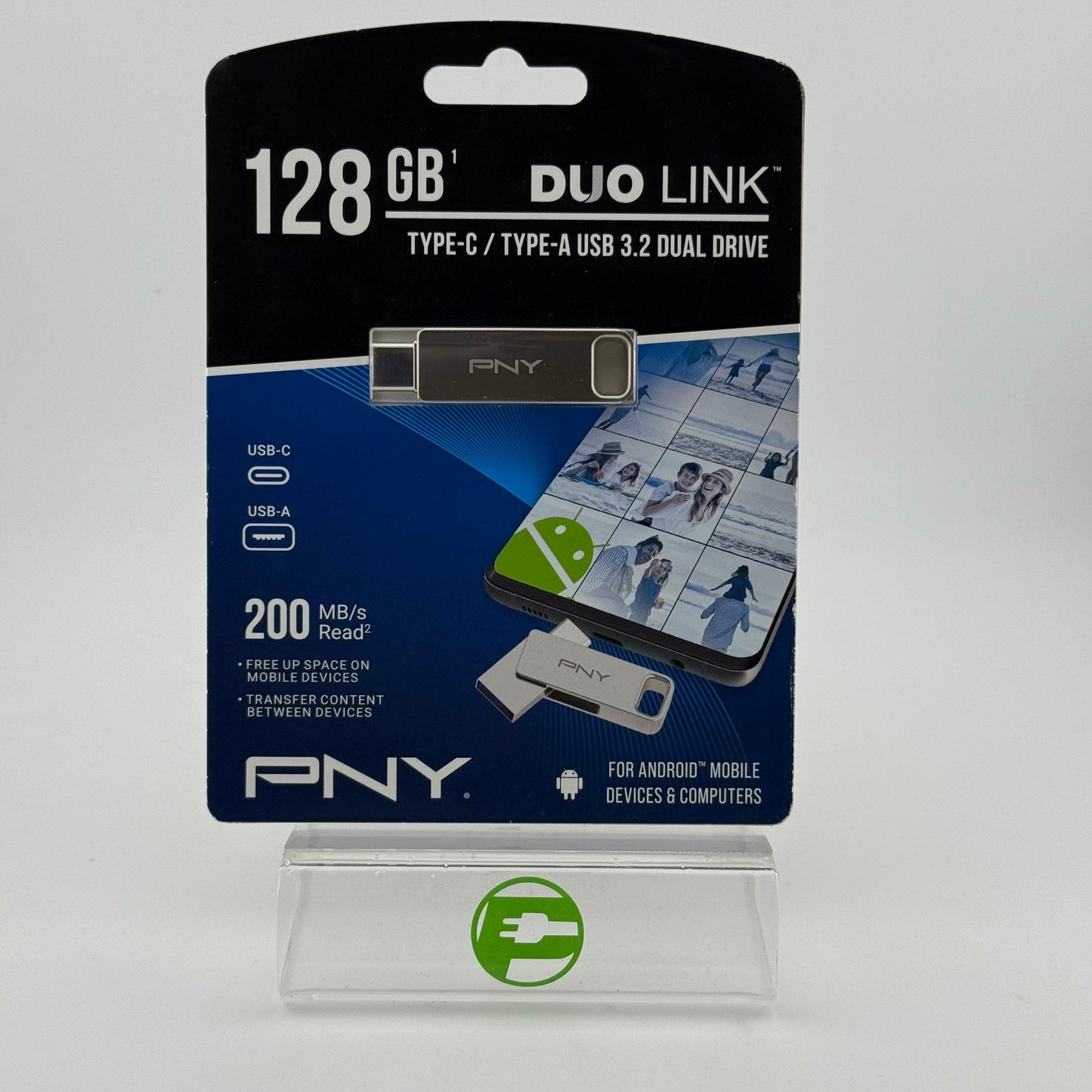 New PNY Duo Link 128GB Type-C USB 3.2 Dual  Flash Drive 93000294-GEF-128