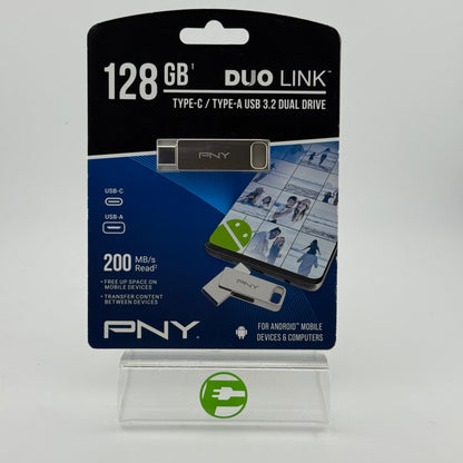 New PNY Duo Link 128GB Type-C USB 3.2 Dual  Flash Drive 93000294-GEF-128