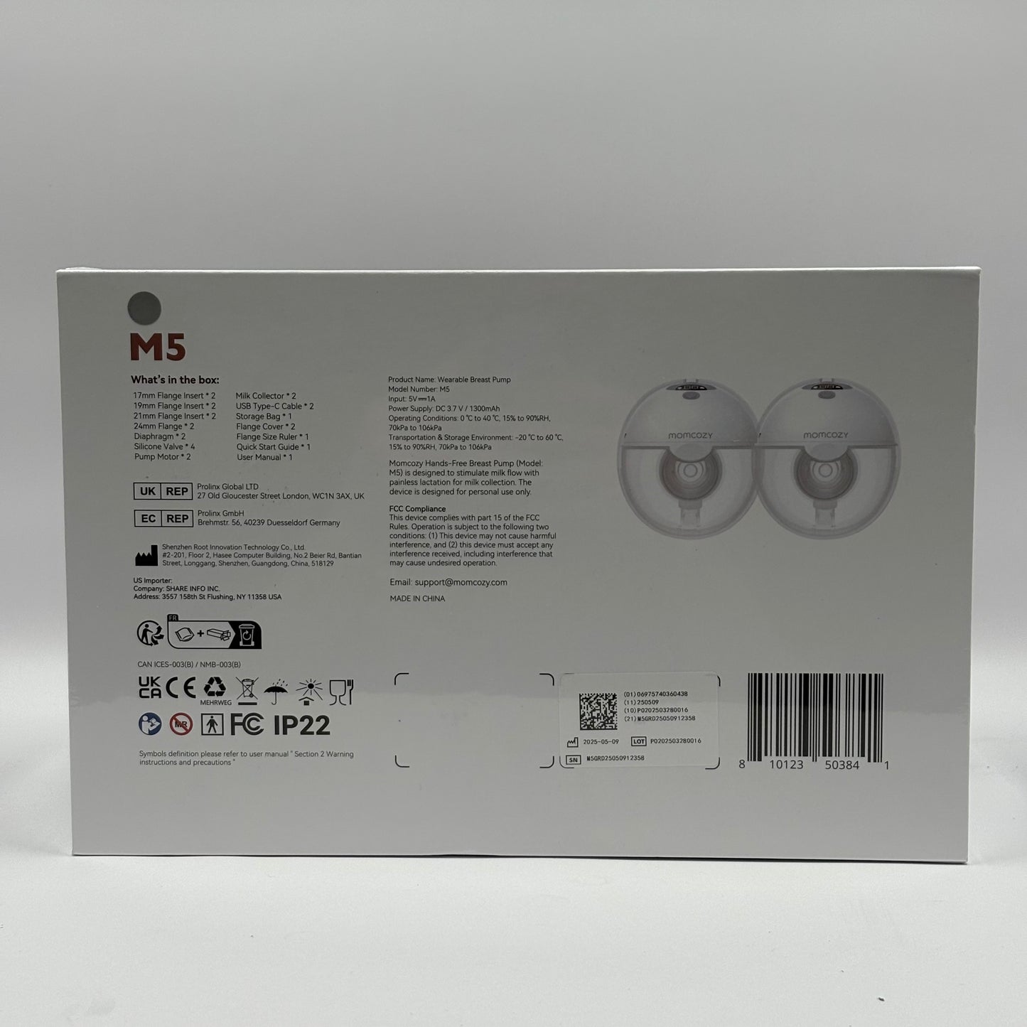 New Momcozy M5  Hands Free Breast Pump Set Double Pumps