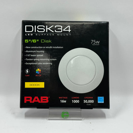 New RAB Disk 34 Surface Mount LED Lighting Fixture DLS0055