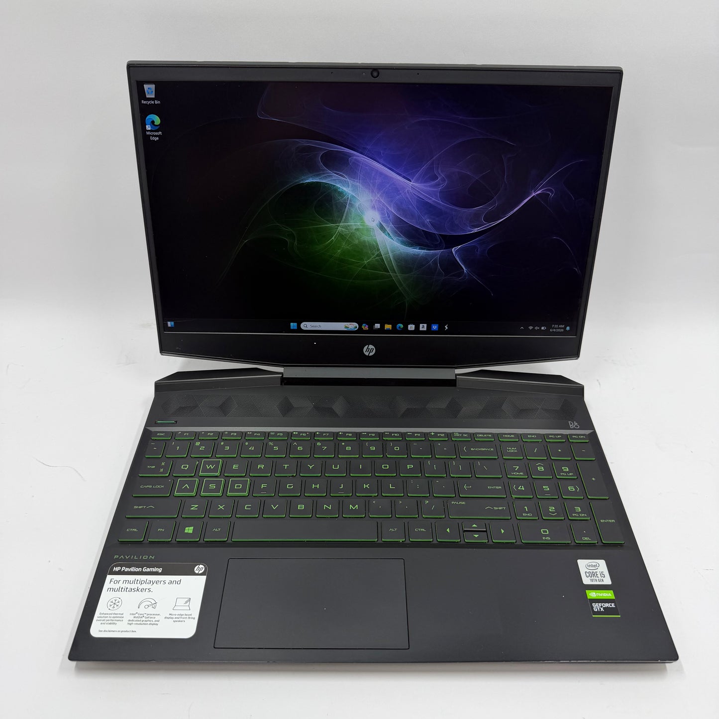 HP Pavilion Gaming 15-DK1035NR 15.6" i5-10300H 2.5GHz 8GB RAM 256GB SSD GTX 1050
