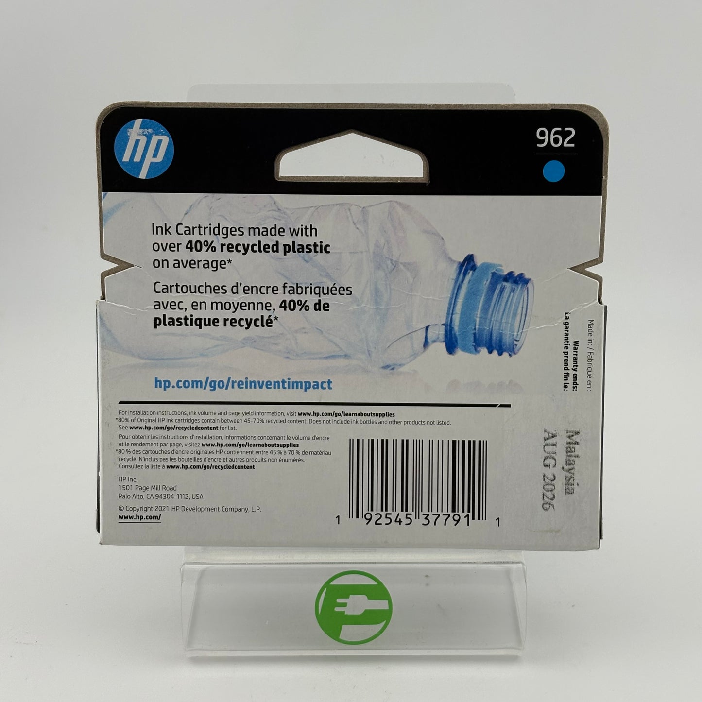 New HP 962 3HZ96AN Cyan Ink Cartridge