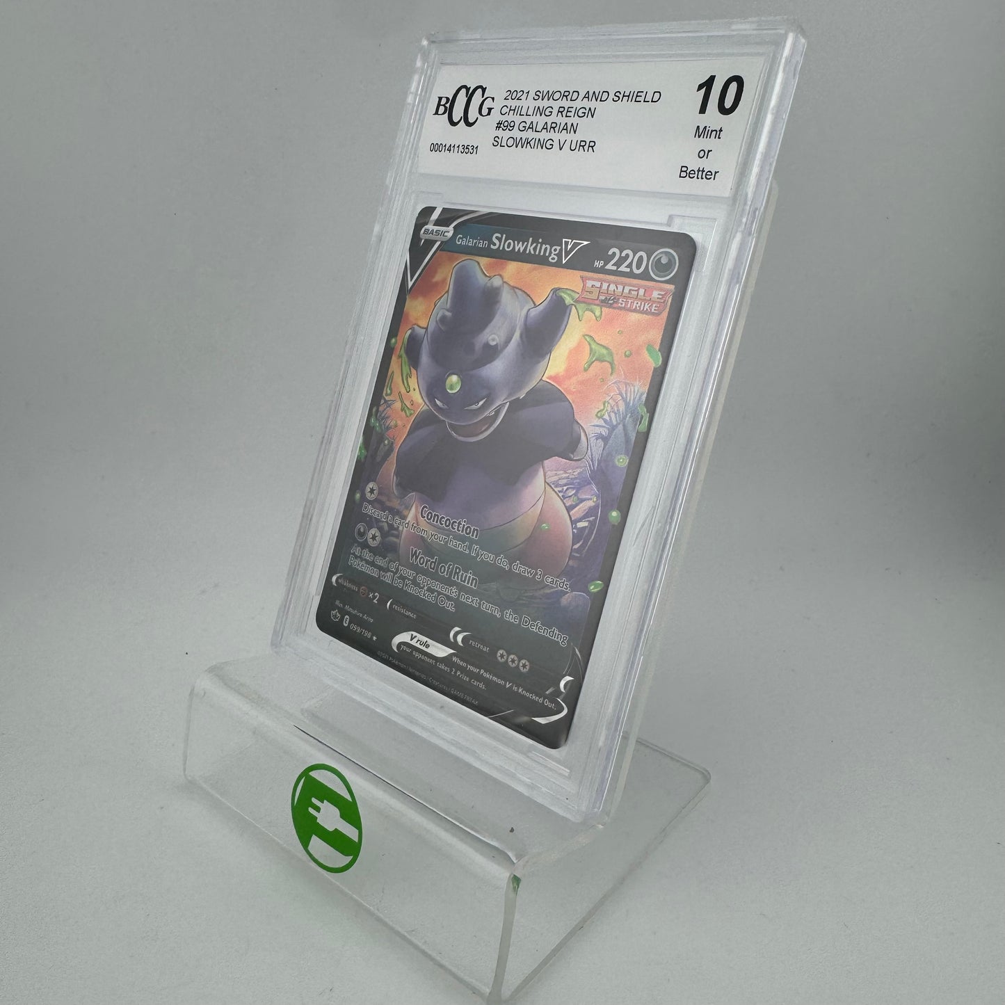 Pokémon TCG Chilling Reign Galarian Slowking V #99 Holo English BCCG 10 MINT